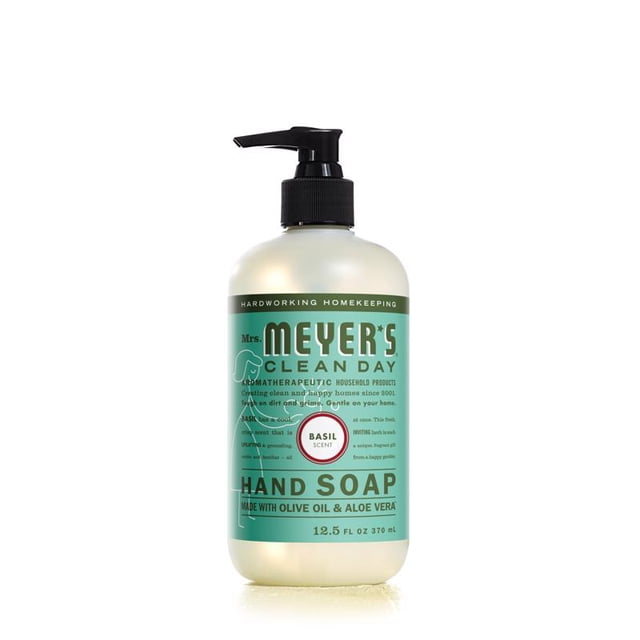 Jabón líquido para manos Mrs. Meyer's Clean Day Basil 370 ml (paquete de 6)