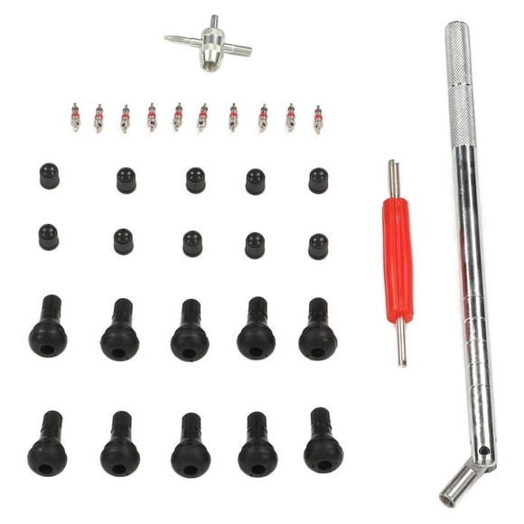 Tire Valve Stem Installer,33 Pcs Tire Valve Tire Repair Kit Tire Valve Stem Remover Elevated Design