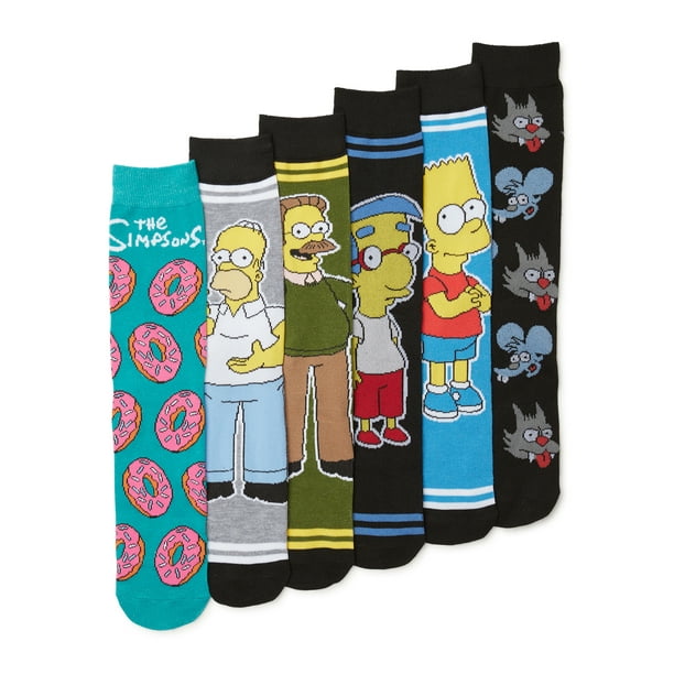 Simpsons Men's Crew Socks, 6Pack