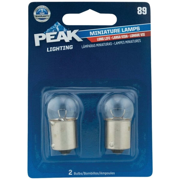 PEAK Mini Indicator Halogen Automotive Bulb 89 - Universal Fit, 13V, 1W, White
