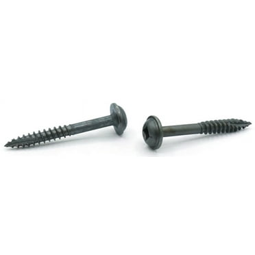 #8 x 1 1/4" Deep Thread Wood Screws / Pocket Hole / Square Drive / Round Washer Head / Type 17 / Steel / Plain - 5000 Piece Carton