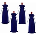 thumbnail image 1 of 4 bolsas de regalo de terciopelo para botellas de vino, con cordón, reutilizables, para envolver regalos de felicitación, 14,76 x 5,98 pulgadas, 1 of 9