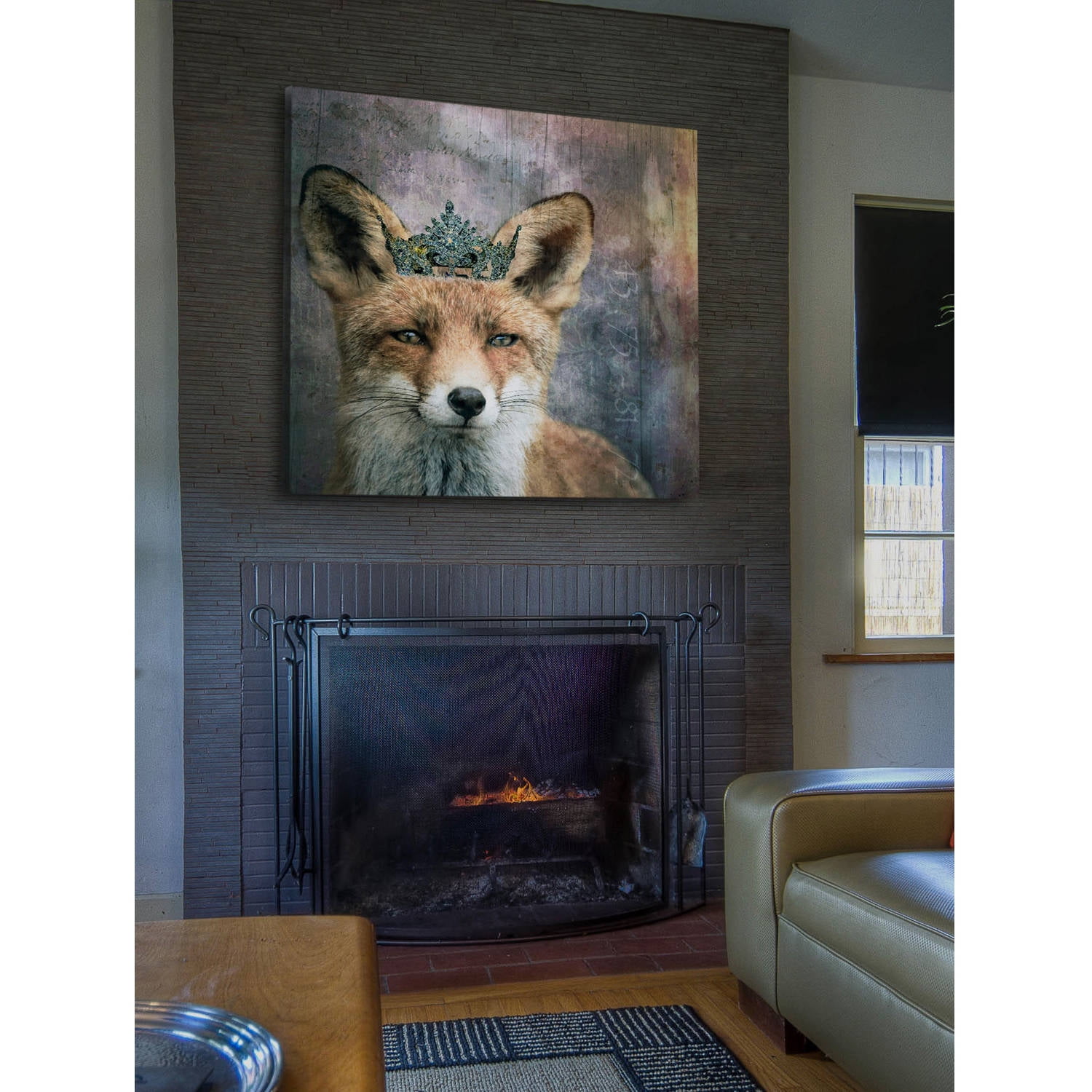 Marmont Hill Queen Fox Canvas Print - 24x24 - Ready to Hang