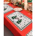 thumbnail image 4 of Merry Christmas Placemats Set of 8 Winter Snowman Pine Trees Leaf Retro Linen Heat Insulation Washable Place Mats, Rustic Non-Slip Table Mats for Dining Table Party Kitchen Decor,13x19 Inch, 4 of 4