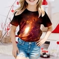 thumbnail image 2 of Galaxy T Shirt for Kids Toddler Boys Girls Starry Print Round Neck Outfits Clothes Soft Comfy Loose Toddler Baby Girls Summer Clothes, Shirts for Kids,Red,10-11 Years, 2 of 4