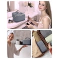 thumbnail image 5 of Travel Makeup Bag Cosmetic Bag Toiletry Bag for Women, Wide Open Organizer Pouch with Divider and Handle Portable Quilted Open Flat, Dusty Gray, 5 of 7