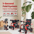 thumbnail image 3 of Mujocooker Ultra-Lightweight Carbon Fiber Electric Wheelchair - 30 Mile Range, 30.3 lbs Foldable Power Wheelchair with Dual Batteries, Airline Approved, 3 of 9