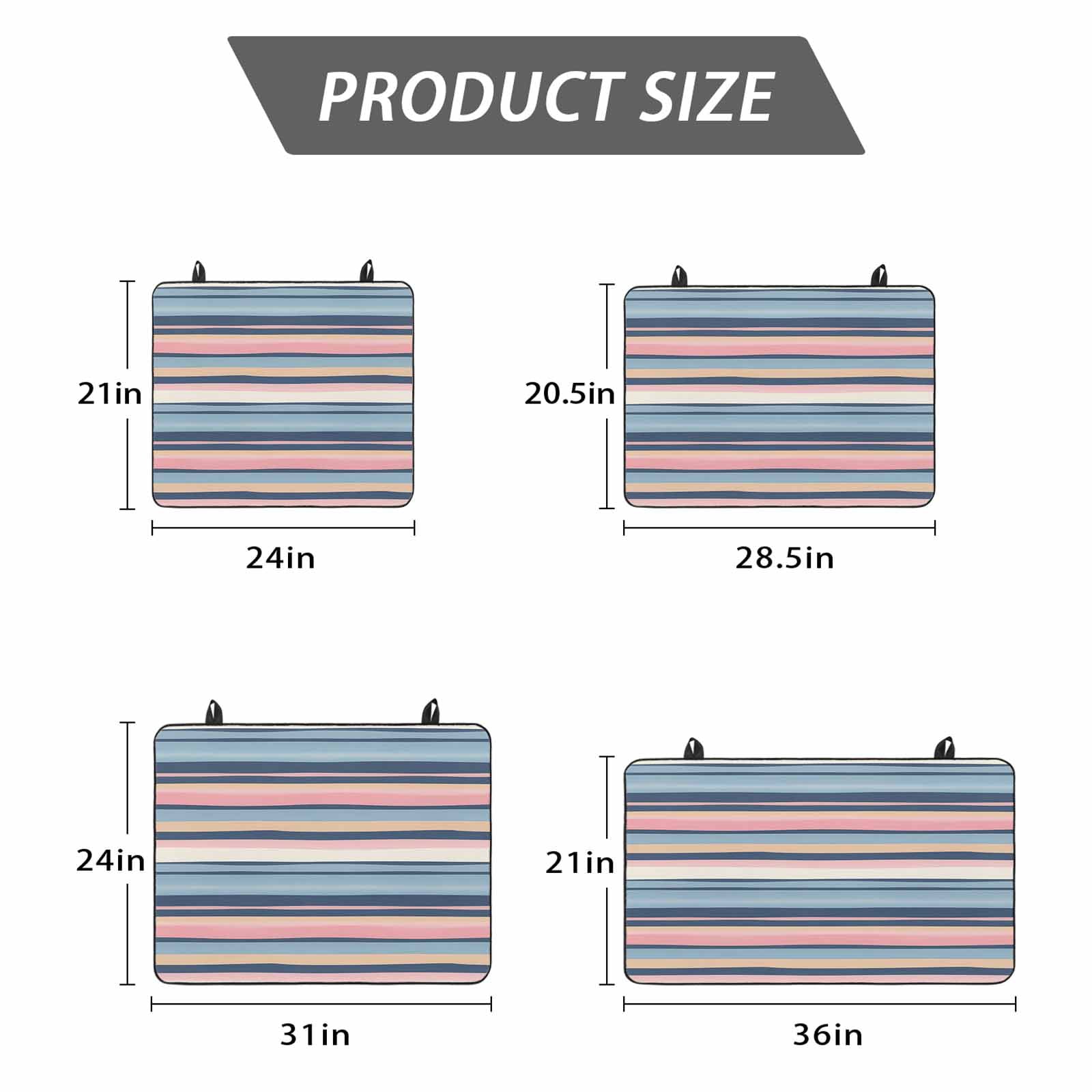 Blue Pink Striped Stove Top Cover for Electric Stove, Heat-proof & Non Slip Glass Top Stove Cover Protector, Farmhouse Vintage Stripe Kitchen Flat Cooktop Rubber Mat 24x21 Inches