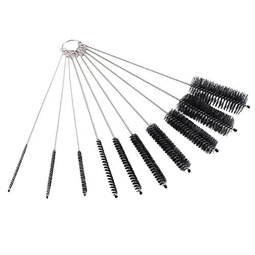 10 Pieces Nylon Cleaning Bottle Brush Pipe Cleaning Brushes Tube Brushes Tube Bottle Straw Washing Cleaner Bristle Kit Tool Black