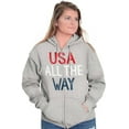 thumbnail image 5 of USA All the Way American Pride Hoodie Sweatshirt Women Men Brisco Brands S, 5 of 6