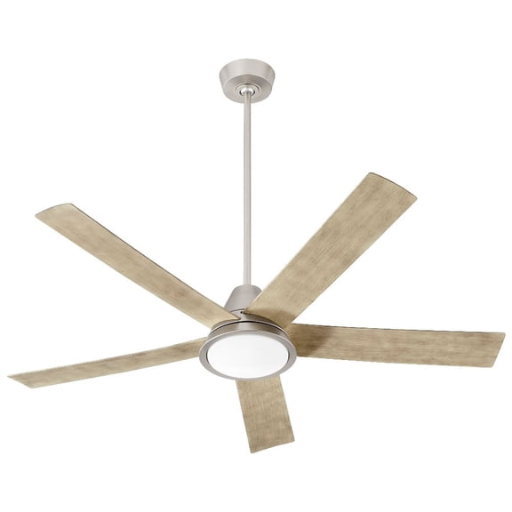 3-115-24 Oxygen Lighting Temple - 56 Inch 24W 1 LED 5 Blade Ceiling Fan with Light Kit-Satin Nickel Finish