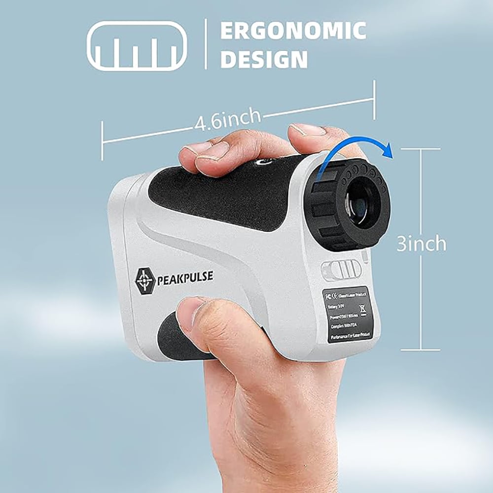 PEAKPULSE Golf Range Finder with Slope Compensation Switch 650 Yards Laser Rangefinder for Beginner & Skilled Gift with Battery