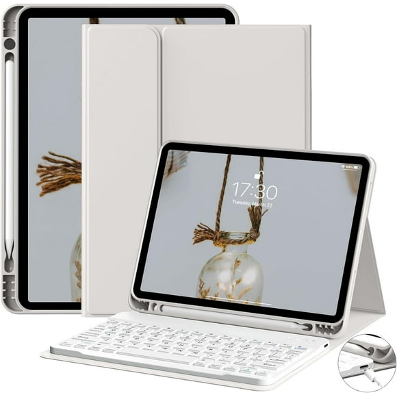 Funda con teclado GKABXY para iPad Air de 11 y 10,9 pulgadas, gris