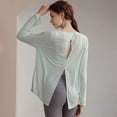 thumbnail image 2 of Ropa de yoga Camiseta de mujer Otoño Blusa deportiva suelta adelgazante Entrenamiento profesional de pilates Fitness Manga larga, 2 of 6