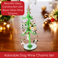 thumbnail image 3 of Gift Essentials Charming 8" Glass Wine Charm Tree with 9 Dog Charms and Mirrored Base - Playful Bar Decor & Gift Set, 3 of 5