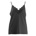thumbnail image 4 of MESSUEN Spaghetti Strap Crop Top Loose Tops for Women V-neck Camisole Summer New V Neck Patchwork Lace Camisole Tank Top Women Tops Summer Ladies Tops and Blouses Gray L, 4 of 4