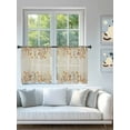 thumbnail image 3 of Sheer Curtains 45 inches Long 2 Panels Set Fall Plants Watercolor Ginkgo Wildflowers Linen Texture Tiers Sheers Rod Pocket Small Window Short Curtains for Kitchen Cafe, Each 52" W x 45" L, 3 of 7