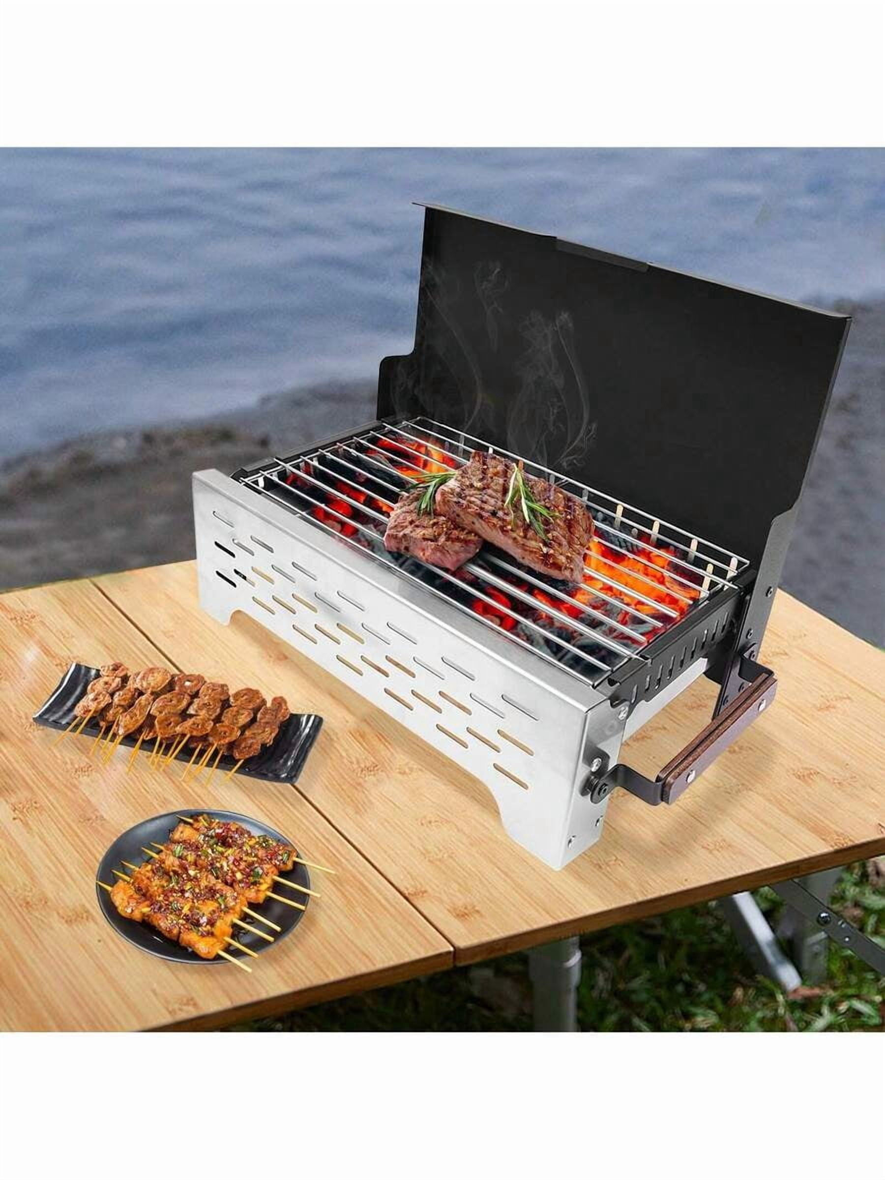 Portable Charcoal Grill For Camping - Small Camping Charcoal Grills, Tabletop Outdoor Grills, Mini Portable Grills, Table Top Portable Grills, Barbecue Grill, BBQ Pit Grill Charcoal