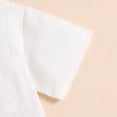 thumbnail image 6 of GYRATEDREAM Infant Baby Boys Summer Outfits Short Sleeve Solid Color Button down Shirt Top and Jogger Shorts Set Toddler Casual Fashion Clothes White for 6 Months-5 Years, 6 of 8