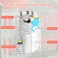 thumbnail image 2 of POINTERTECK Hanging Baby Diaper Caddy Organizer with Paper Pocket  Diaper Stacker  Baby Crib Hanging Storage Organizer Bag for Changing Table  Crib  or Wall Nursery Organization, 2 of 6