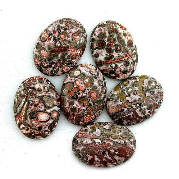 ONE 30x22 30mm x 22mm Oval Leopardskin Jasper Cab Cabochon Gemstone Gem Stone