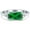 Green Emerald CZ, variant on Emerald Cut Sideways Ring Simulated Green Emerald Cubic Zirconia 925 Sterling Silver Size 7