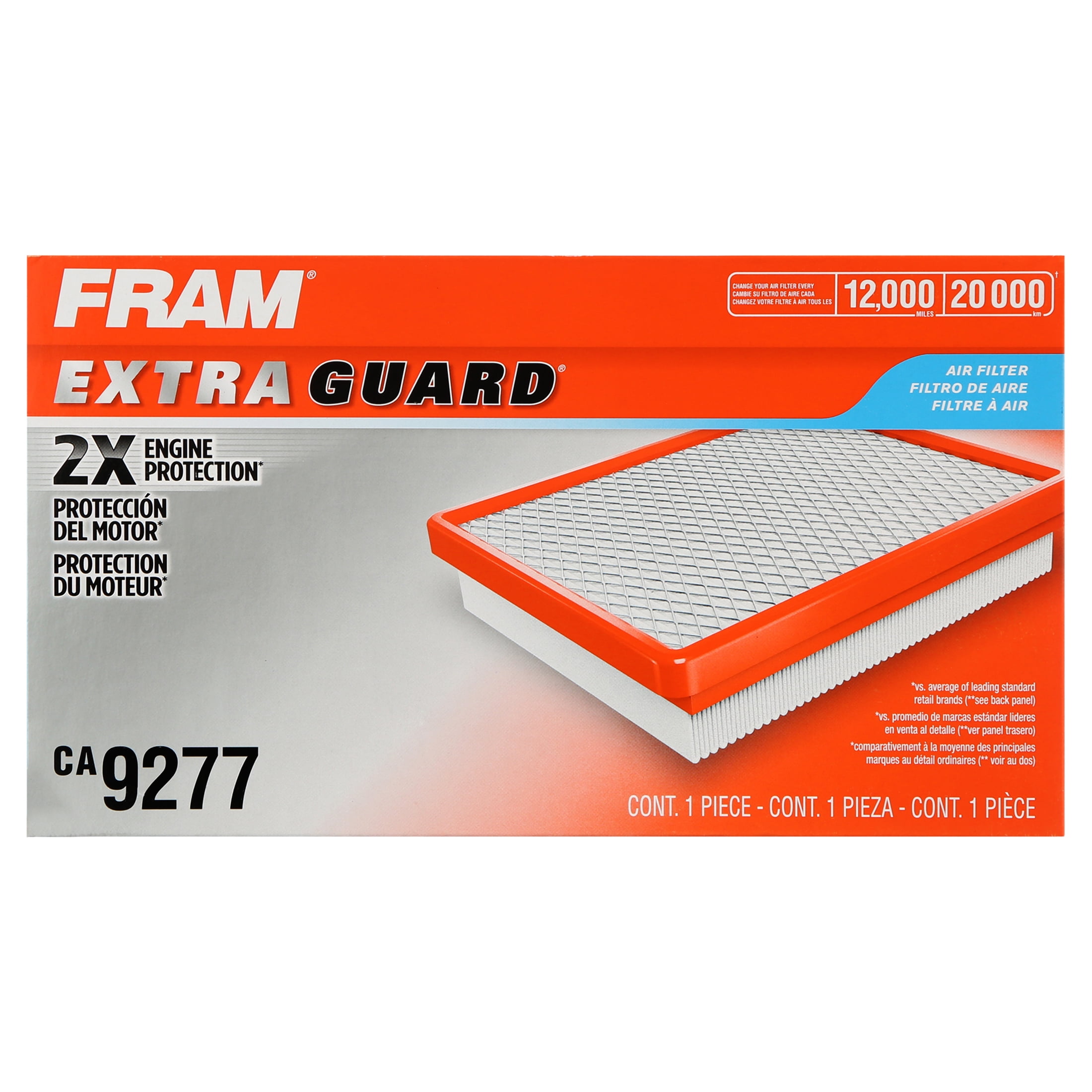 FRAM Extra Guard Air Filter, CA9277 for Select Kia Vehicles Fits select: 2001-2005 KIA RIO
