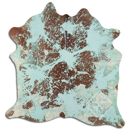 Real Cowhide Rug Acid Washed Hair On Cowhi Distressed Lime Green 2