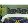 thumbnail image 4 of Ambesonne Floral Duvet Cover Sets, Antique Window Style, 2-Queen, Green Purple, 4 of 7