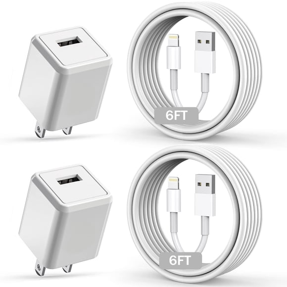 Cargador Banety para iPhone, paquete de 2, cable USB a Lightning de 6 pies