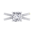 thumbnail image 4 of Sarasota - Moissanite Cushion Cut Lab Diamond Engagement Ring With Double Band Sidestones, 4 of 5