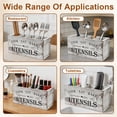 thumbnail image 6 of Extra Large Wooden Utensil Organizer with 4 Compartments, Farmhouse Spatula Holder for Kitchen Countertop, Sturdy Wood Crock,15.6" x 5.8" x 7",Gray, 6 of 9