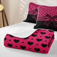 thumbnail image 4 of Manfei 3D Cartoon Bowknot Print Twin Quilt Set,Romantic Heart Pattern Twin Coverlet Set,3 Pieces,1 Bedspread and 1 Pillowcase, 4 of 7