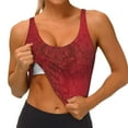 thumbnail image 3 of Uemuo Vintage Burgundy Pattern Women's Sports Bra - High Impact Support, Breathable, and Comfortable Athletic Bra for Running, Yoga, and Workouts, 3 of 9