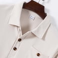 thumbnail image 6 of Men Polo Shirts Fall Winter Long Sleeve Tops Solid Color Button Down Collared Casual Soft Mens Shirts, 6 of 9