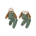 thumbnail image 2 of Gupgi Baby Boy Fall Outfits 2Pcs Long Sleeve Contrast Color Hoodies + Pants Set Toddler Spring Clothes, 2 of 9