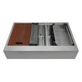 thumbnail image 3 of Auric 33" Retro-fit Farmhouse Workstation Flat Front Apron 6040 Double Bowl Stainless Steel Sink, SFAL-16-33-retro 6040 COMBO, 3 of 8