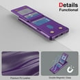 thumbnail image 3 of Dteck for Samsung Galaxy S25 Edge Wallet Case with Card Holder, Flip Premium Leather Magnetic Clasp Kickstand Heavy Duty Protective Cover for Galaxy S25 Edge,Purple, 3 of 4