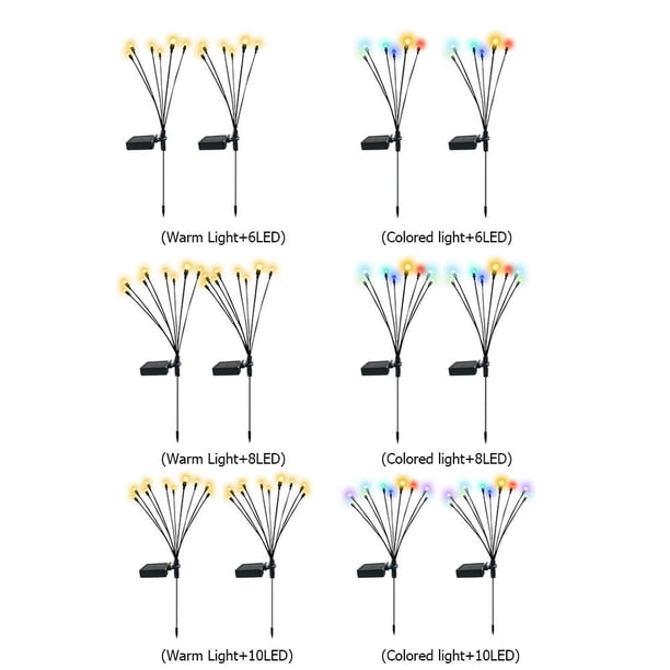Lámpara solar creativa Uso conveniente Decoración de patio para exteriores (Luz de color + 8LED)