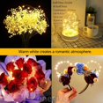 thumbnail image 5 of 12 paquetes de luces de hadas que funcionan con pilas, 20 LED, 2 m, luces de hadas de cobre, IP65, alambre plateado resistente al agua, luz de ambiente blanco cálido para decoración, fiesta de, 5 of 5
