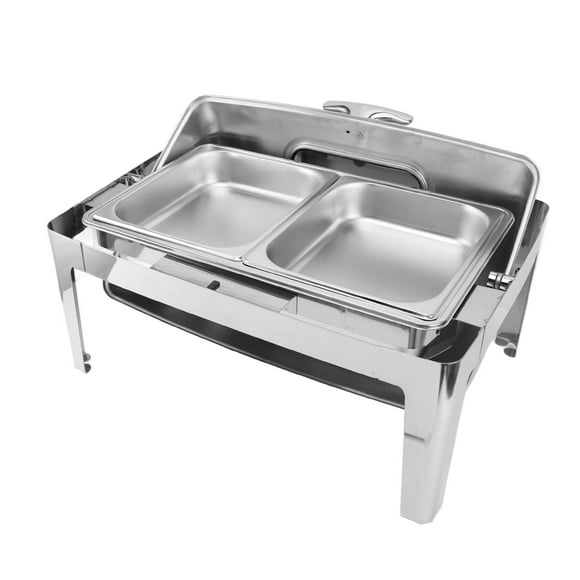 Stainless Steel Chafing Dishes Buffet Set Warmer Catering Chafer with Folding Frame Stand, Keep Your Food Warm and