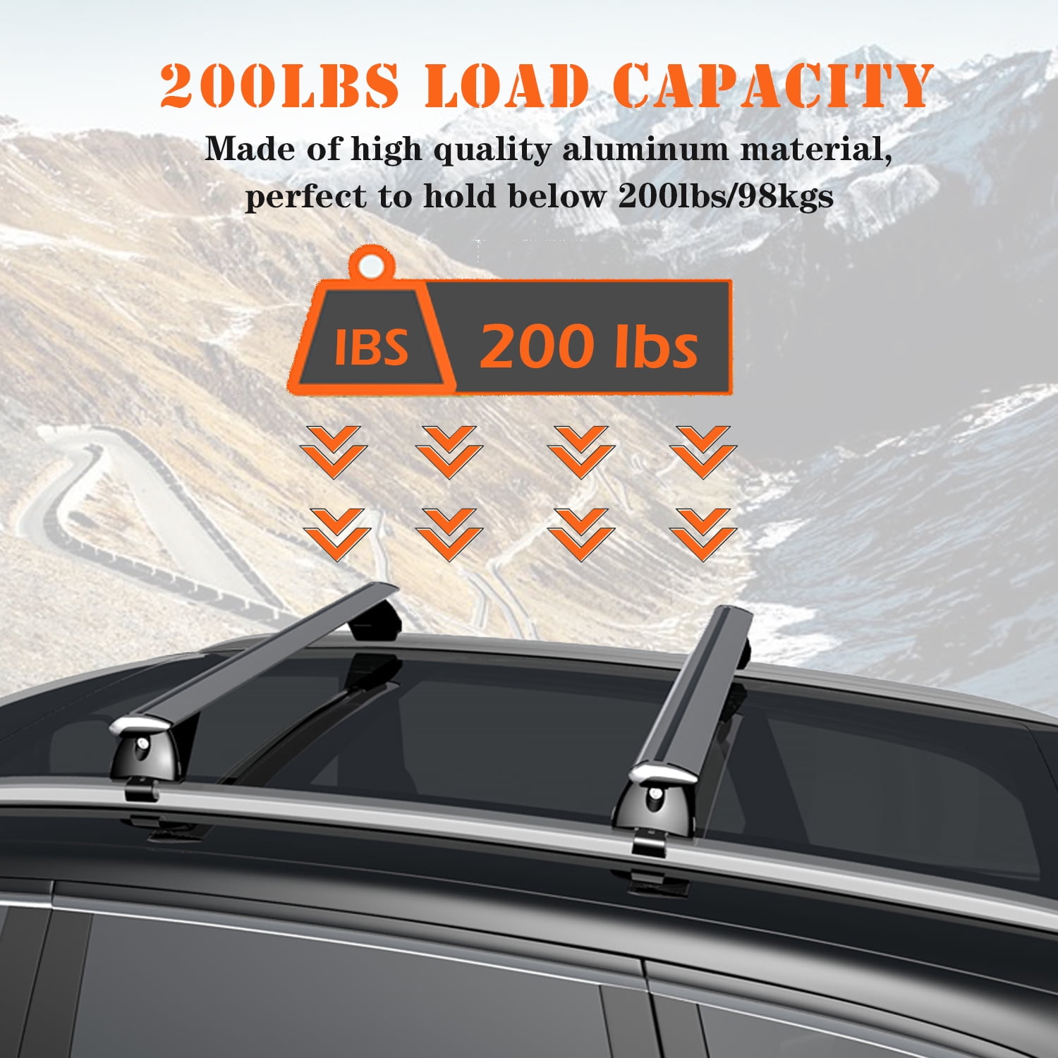 Tanx 52" Universal Roof Rack Cross Bars, Aluminum Rooftop Crossbars with Locks, RB003C