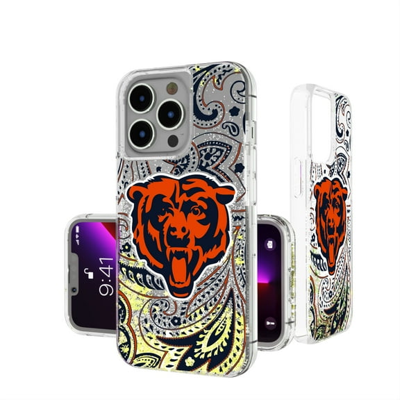 Chicago Bears iPhone Paisley Design Glitter Case