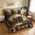 thumbnail image 2 of Manfei Rustic Grizzly Bear Full Size Bedding Sets, Tribal Branches Full Size Bed in a Bag, Dark Brown, Black Reversible, 7 Pieces, 2 of 5