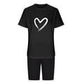 thumbnail image 3 of Penkiiy Two Piece Set 2024 Summer Lounge Tracksuit Outfits Shorts And Short Sleeve Tops Matching Leisure Set With Pockets M Black, 3 of 4