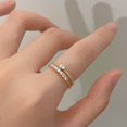 thumbnail image 6 of sunsanly Women Ring Opening Minimalist Elegant Luxury Golden Rhinestone Embedded Love Heart Finger Ring Fashion Jewelry, 6 of 7