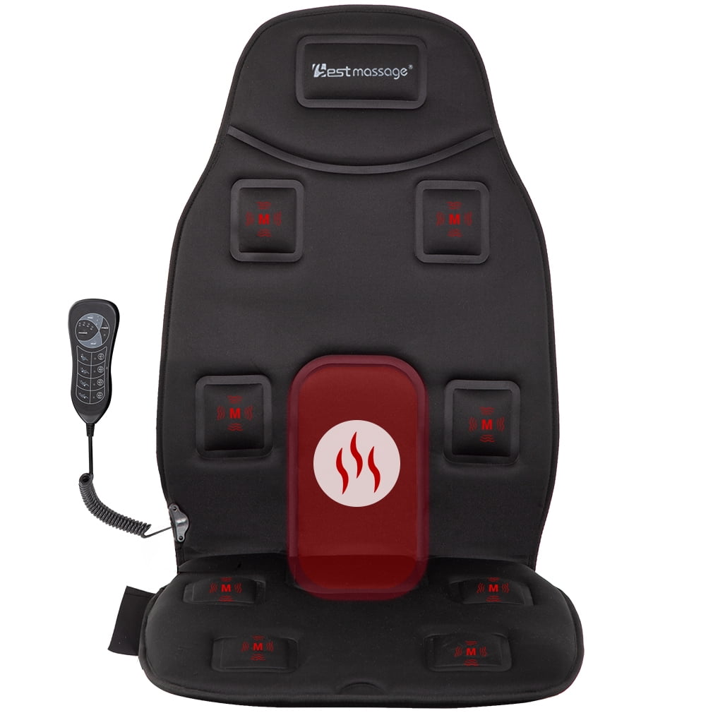 Back Massager 8-Motor Vibration Full Back Heated Car Seat Massager For