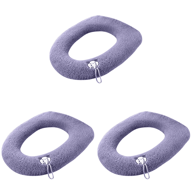 3uds. Closestool Pads Cojín Lavable con Asa Accesorios de Baño (Púrpura)