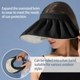 thumbnail image 4 of Womens Visors,Clip On Foldable Wide Brim Womens Golf Visor,Roll-up Headband Sun Hat with UV Protection, 4 of 16