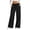 Black, variant on Womens Faux Suede Wide Leg Pants Drawstring Elastic High Waist Dual Side Pockets Solid Color Soft Flowy Casual Lounge Beach Vacation Trousers